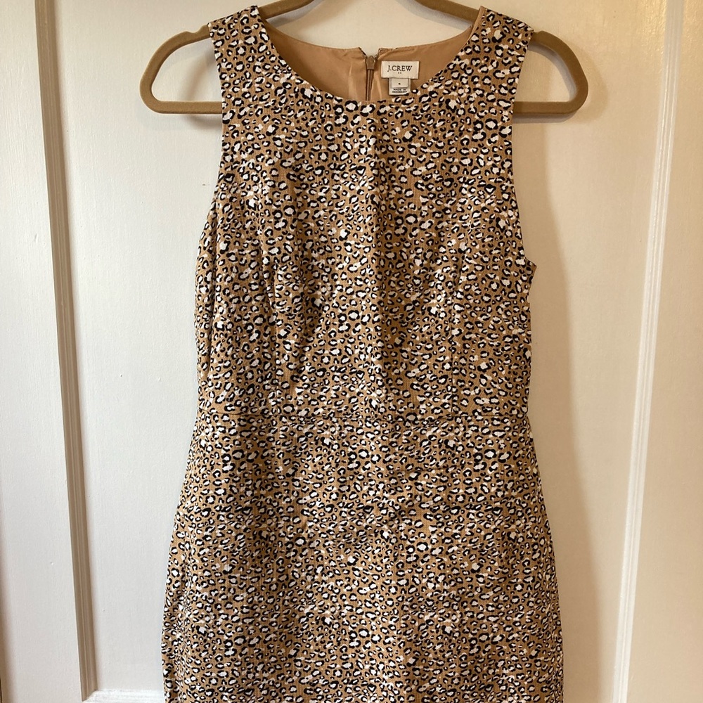 J Crew Leopard Print Sheath Dress, size 6